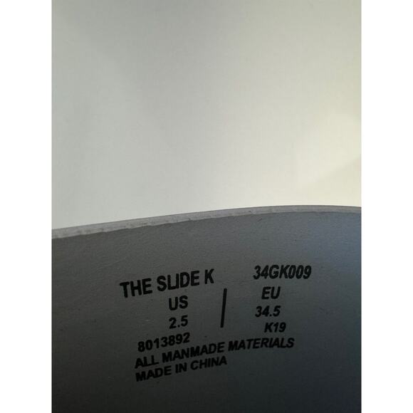 GOATS Black White Logo Comfortable Slip On Slide Sz 2.5 Y Kids New Nordstrom - Picture 4 of 5